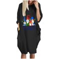thumbnail image 2 of LSLJS Robe d'Hiver Mode Femme Grande Taille Ample avec Poche Imprimée de Noël, 2 of 6
