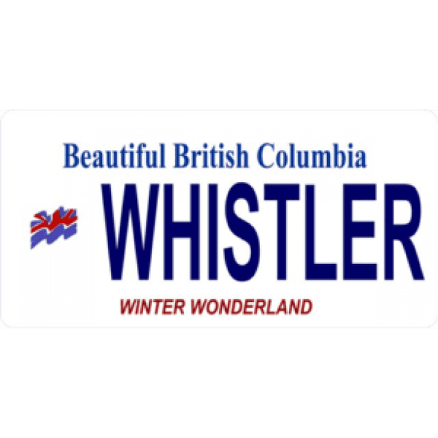 British Columbia Whistler Photo License Plate Free Personalization on this plate