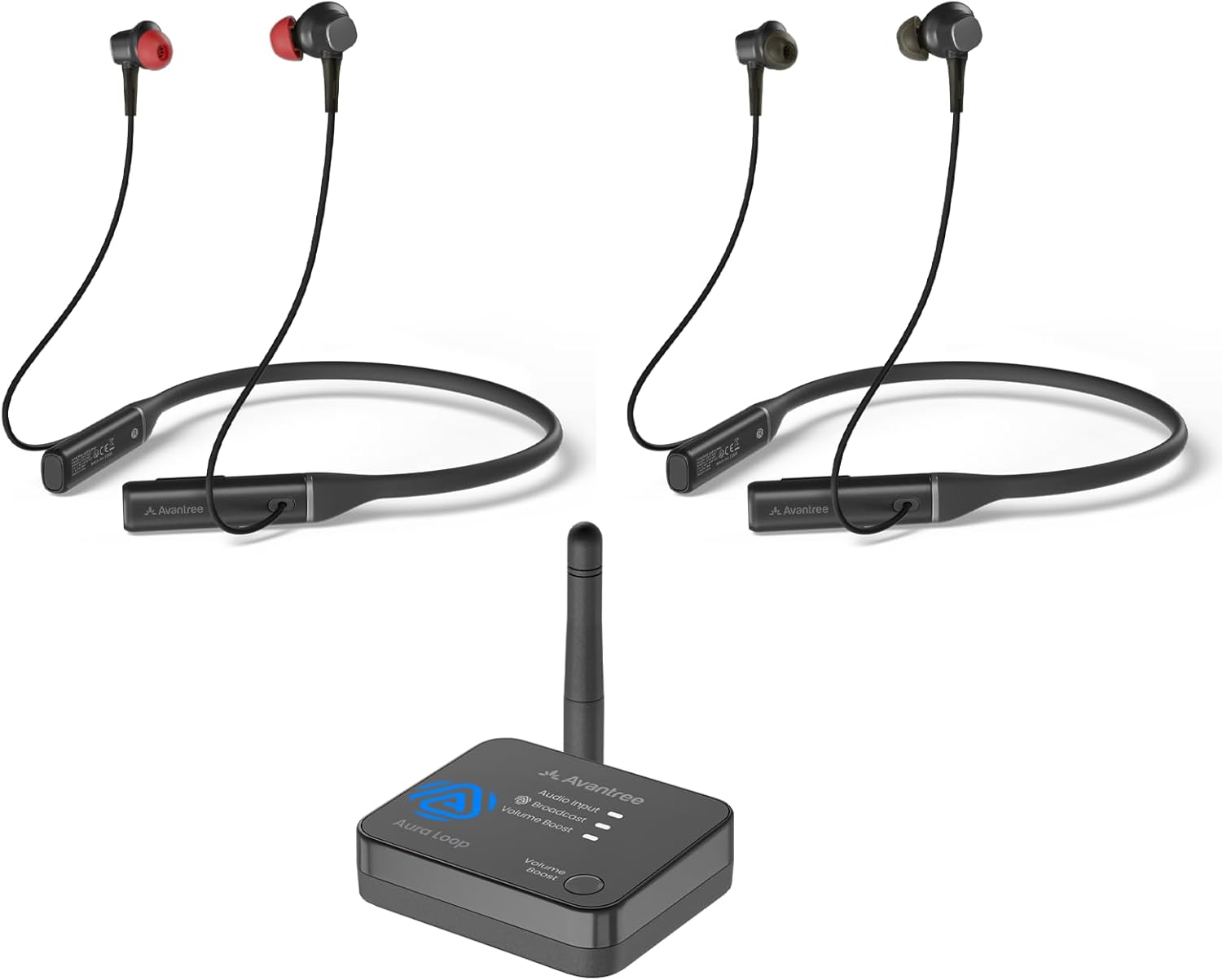 Avantree Aura Loop Dual – Next-Gen Wireless TV Earbuds System for Shared Listening