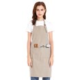 thumbnail image 1 of (Price/each)Opromo Unisex Cotton Canvas Adjustable Chef Kitchen Aprons with 2 Pockets-Khaki-L, 1 of 5