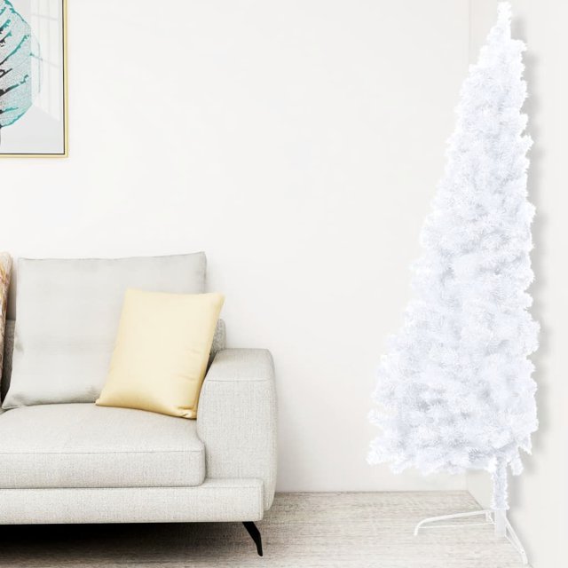 vidaXL Artificial Half Christmas Tree with Stand White 180 cm PVC