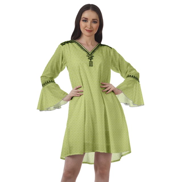 Moomaya Robes de Plage Imprimées Femmes Robe Aguichant Robes Mini Brodées pour Femmes