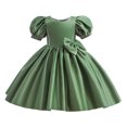 thumbnail image 1 of FAIWAD Robe de Fête de Mariage pour Filles, Manches Bouffantes, Nœud, Asymétrique, Robe de Soirée pour 4-12 Ans, 1 of 7