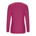 thumbnail image 4 of FAIWAD Womens V Neck Ribbed Knit Tops Long Sleeve Basic Slim Knit Top Stretch Casual Crop Tops, 4 of 5