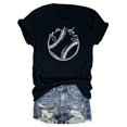 thumbnail image 2 of Liquidation d'Économies! BEFOKA T-Shirt Grande Taille pour Femmes, Blouse Décontractée d'Été pour Femmes, T-Shirt de Sport de Baseball Imprimé pour Femmes avec Col Rond et Manches Courtes, 2 of 5
