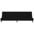 thumbnail image 2 of vidaXL 2-Seater Sofa Bed with Two Pillows Black Velvet, 2 of 5