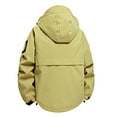 thumbnail image 3 of PEONAVET Mens Jacket Men's Solid Color Waterproof Long Sleeved Hooded Workwear With Multiple Pockets Jacket, 3 of 8
