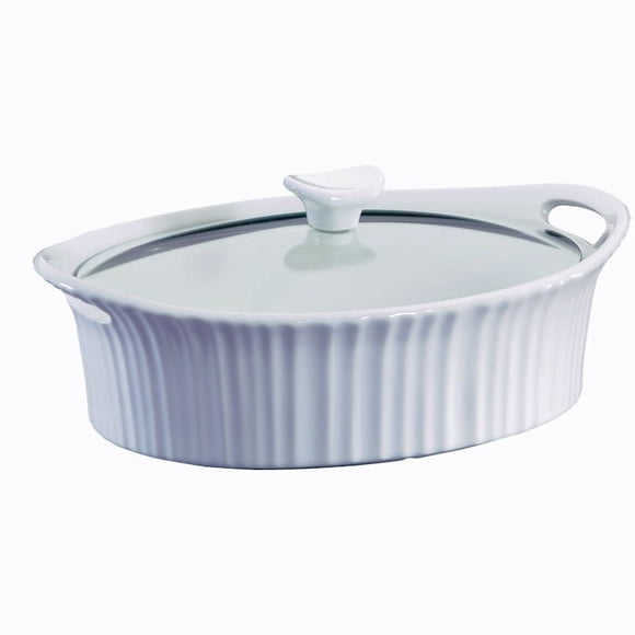 Corningware® French White® 2.5 qt/ 2,3 L Oval Casserole with Glass Lid