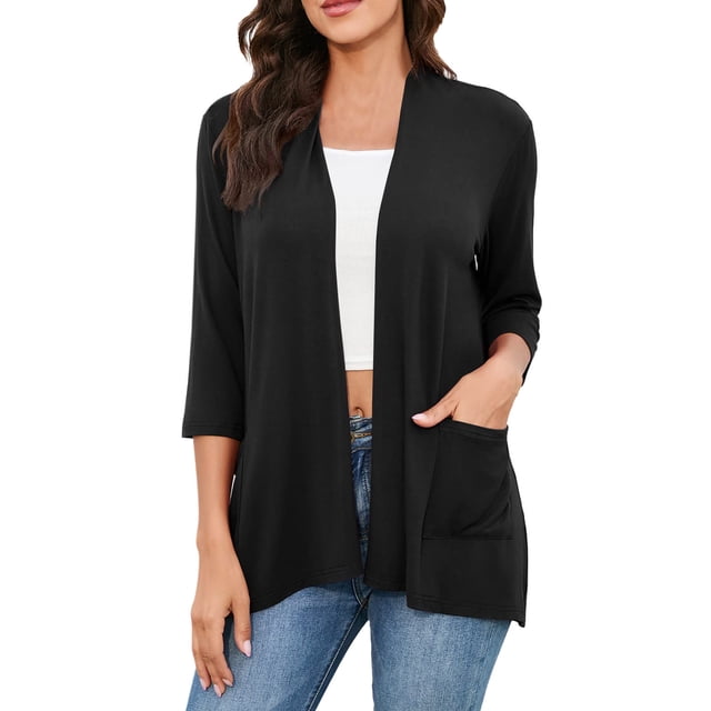 2025 Cardigan pour Femmes Chandail Classique Duster Chandails pour Femmes Col Ras du Cou Cardigan à Boutons pour Femmes Tricot devant Ouvert