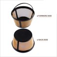 thumbnail image 1 of Filtre à Café en Acier Inoxydable 100 Mailles Numéro Panier Permanent Style Réutilisable 10-12 Tasses Ton Doré Filtre à Café, 1 of 9