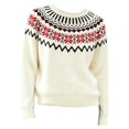 thumbnail image 4 of Chandail Rétro à Imprimé Île en Tricot pour Femme Grande Taille, Décontracté, Ample, Col Rond, Manches Longues, Léger, Court, 4 of 4