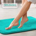 thumbnail image 4 of Set of 2 Large Clara Clark Bath Mat Bathroom Rug - Absorbent Memory Foam Bath Rugs - Non-Slip, Thick, Cozy Velvet Feel Microfiber Bathrug, Plush Shower, Toilet- Floor Bathmats Carpet - Teal - 20"x32", 4 of 6