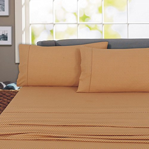 Ensemble de Draps Regency Club 800 Fils 100 % Coton Égyptien Résistant aux Plis (Très Grand, Miel)
