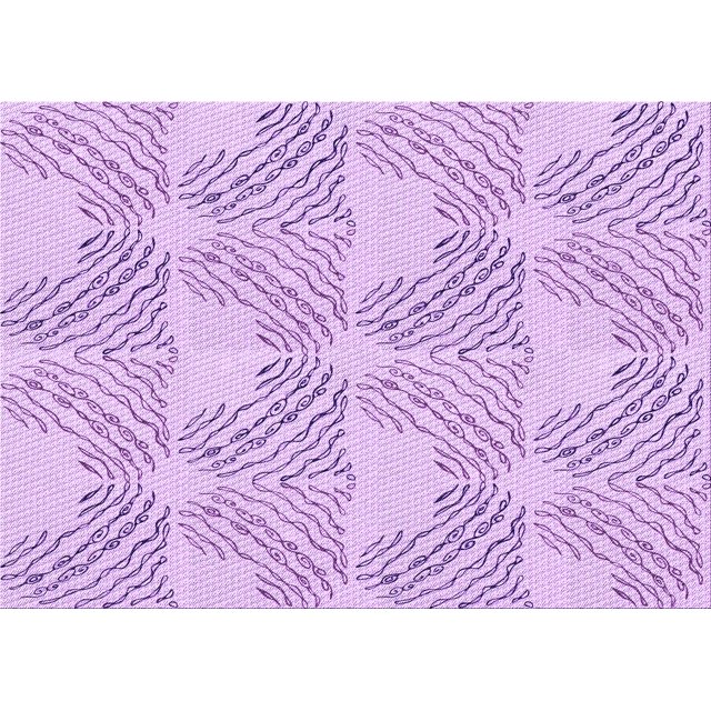 Ahgly Company Machine Washable Indoor Rectangle Transitional Purple Area Rugs, 4' x 6'