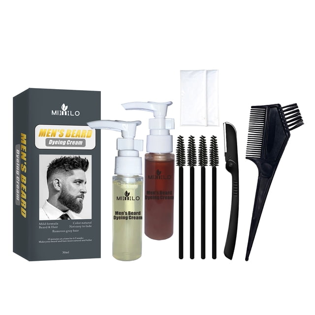 Kit de Teinture pour Moustache et Barbe Kit de Soin de Barbe Longue Durée