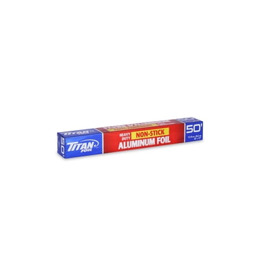 TITAN Heavy Duty Non-Stick Wrap Aluminum Foil, 12"x 50' Roll