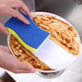 thumbnail image 1 of Feltree 6pc Wood Pulp Sponge Blue Scouring Cloth Kitchen Dishwashing Pot Cleaning Wood Pulp Sponge, 1 of 8