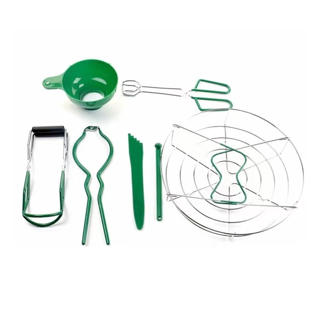 stanreset Canning Kit,7 Pieces Steel Canning Set for Water Bath/Pressure Hard durable Jams Starter Tools Can Steamer Rack, GREEN