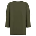 thumbnail image 5 of Timegard Tops for Women Long Sleeve Notched V-Neck Button Shirts Solid Color Fall Casual Loose Comfy Tops, 5 of 5