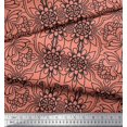 thumbnail image 2 of Soimoi Poly Georgette Fabric Floral & Moroccan Damask Ethnic Print Fabric by Yard 52 Inch Wide, 2 of 3