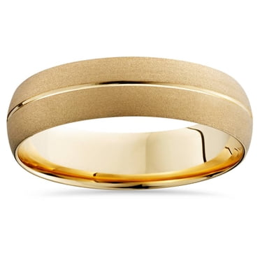 Mens 14k Yellow Gold Comfort Fit 6mm Wedding Band Ring