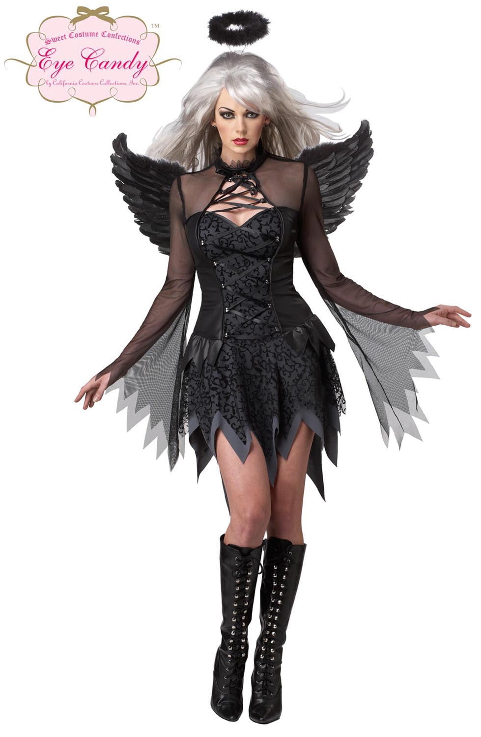 Sexy Black Fallen Angel Dress Costume Adult Medium 8-10