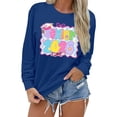 thumbnail image 3 of Zhanying White Sweatshirt Women Crewneck Workout Pullover Oversized Long Sleeve Beach Vacation Basic Tees, 3 of 6