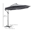 thumbnail image 3 of Outsunny 10ft Offset Patio Umbrella with Base, Grey, 3 of 9