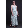 thumbnail image 2 of Bimba Robe Maxi Teinture sur Nœuds pour Femmes à Col Rond, Taille à Cordon, Imprimé, avec Fentes Latérales, Tenue d'Été - XX-Grand, 2 of 6