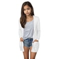 thumbnail image 1 of Cardigan Décontracté pour Préadolescentes Blanc Taille 10-12T, 1 of 7