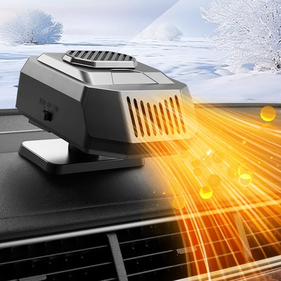 Automobile Heater, Defogger and Defroster, Portable Warmer with Dual Fan, 12V, 100cm Line for Car Windshield, Dashboard Mounting