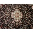 thumbnail image 2 of AHMEDANI Rectangle Area Rug Chocolate Brown Floral Kashaan Hand Knotted Wool Silk Carpet (9 X 6)', 2 of 9