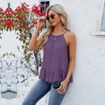thumbnail image 2 of AherBiu Tank Tops for Women 2024 Flowy Loose Halter Neck Camisole Ruffle Sleeveless Cute Vacation Tops, 2 of 3