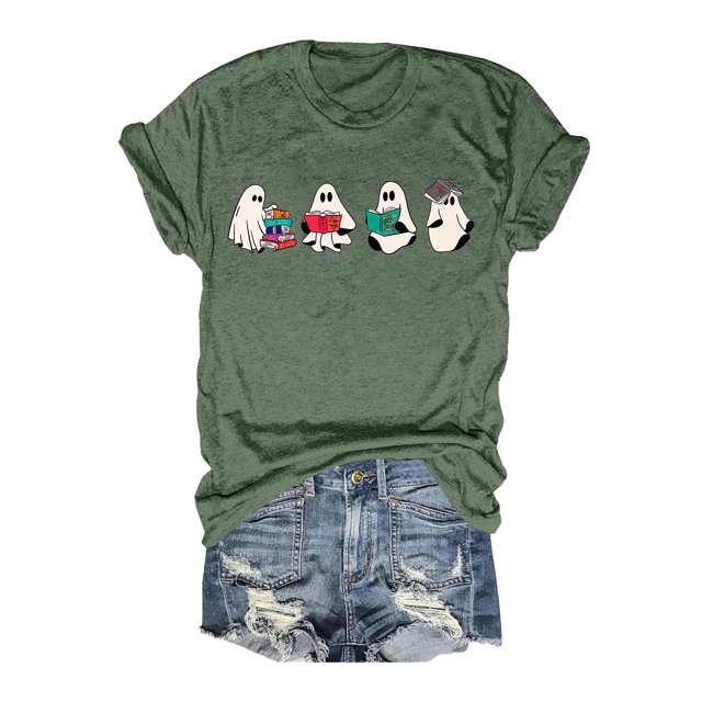 LUOGENLI T-shirts pour Femme pour Femmes T-Shirt à Manches Courtes à Imprimé Floral à la Mode pour Célébration de Jour / Haut à Col Rond 4TG T-shirts pour Femmes T-shirts Graphiques Fête de la Saint-Patrick Vert m