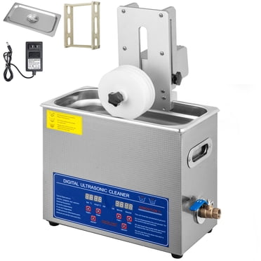 VEVOR Nettoyeur Ultrasonique 6 L Nettoyeur de Vinyle Ultrasonique en Acier Inoxydable 200 W Nettoyeur de Vinyle Ultrasonique 7-12 Pouces Machine de Nettoyage de Disques Vinyles Ultrasoniques avec Égouttoir (6 L)