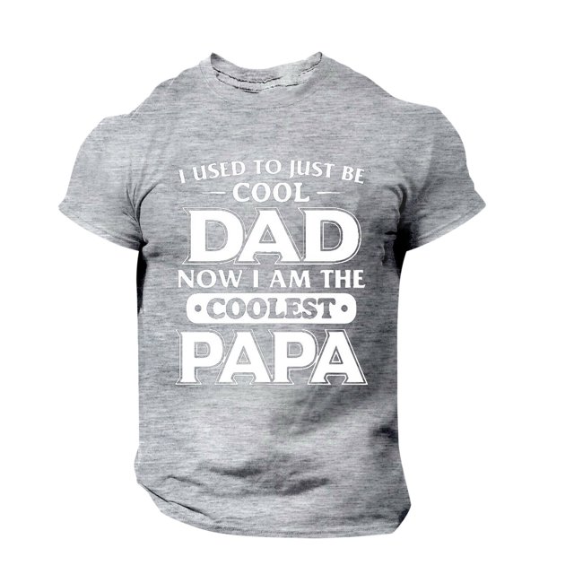 LUOGENLI T-shirts pour Homme pour Hommes Homme Printemps et Été Fête des Pères Décontracté Rétro Lettrage Impression Partielle T-Shirt Col Rond Manche Courte Haut 4TG T-shirts pour Hommes T-shirts Graphiques Pâques Gris G
