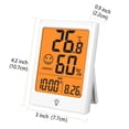 thumbnail image 2 of Thermomètre Intérieur Numérique et Capteur d'Humidité, Climatiseur Intelligent avec Rétroéclairage led, Compteur, Enregistrement Max/Min, Heure, Calendrier, Blanc, 2 of 4