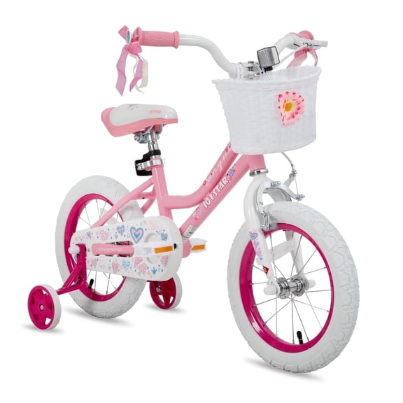 JOYSTAR Angel Girls Bike 12 Inch Kids Bike with Training wheels for 2-4 Years Old Girls,Toddler Bicycle,Angel-pink