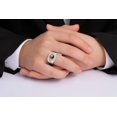 thumbnail image 2 of RYLOS Mens Rings 14K White Gold Designer Round Gemstone &  Sparkling Diamond Ring Tiger Eye November Birthstone Rings For Men, Men's Rings, Gold Rings Sizes 8 - 13, 2 of 7