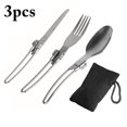 thumbnail image 1 of Bangcool 3PCS Camping Utensil Set Stainless Steel Folding Utensil Set Travel Flatware Set, 1 of 10