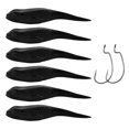 thumbnail image 4 of GLFILL 6pcs 10cm Swimbait Long Tailed Fake Tadpole Soft Bait Sinking Floating Wobblers black, 4 of 7