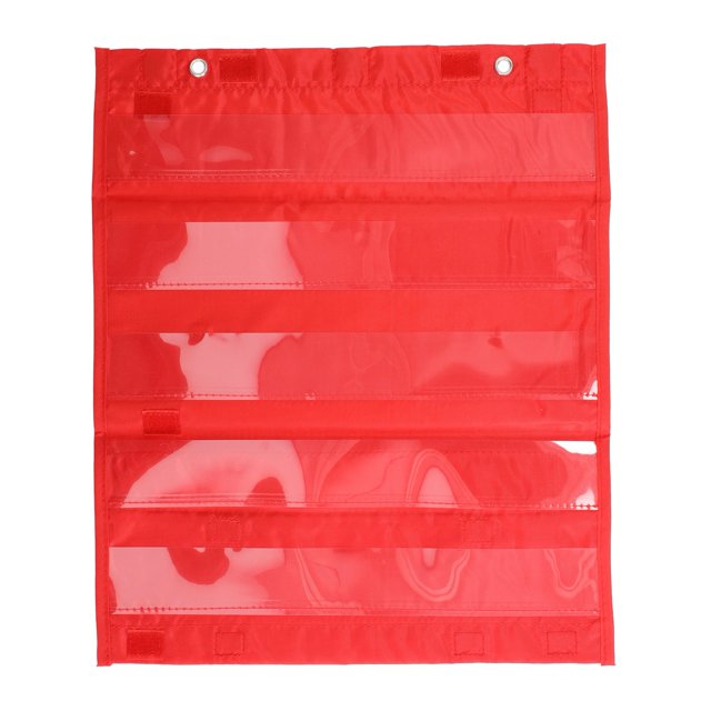 Tableau de Poche, Poches Transparentes Usage Unique Polyester PVC Magnétique 5 Rangées Tableau de Poche pour Activités pour Étudiants pour École Rouge
