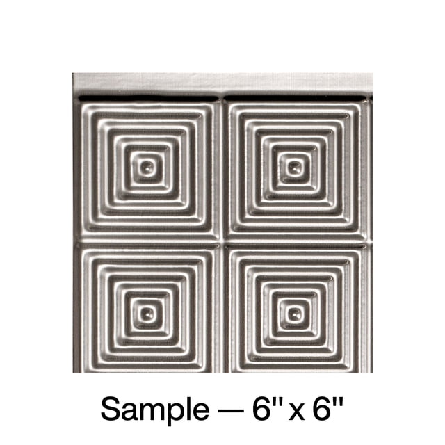 Fasade Miniquattro Vinyl Backsplash Panel Brushed Nickel 6x6 Inch Sample