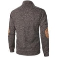 thumbnail image 4 of Fengqque Men's Fall Standing Collar Hooded Sweatshirt Jacket Knit Color Blocking Button Hooded Sweatshirt Coffee 14(XXXL), 4 of 4