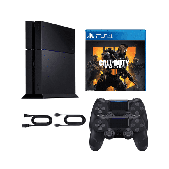 Sony PlayStation 4 (PS4) 1TB Fat Console Bundle with Call of Duty: Black Ops 4 & 2 RetroFam Wireless Controller - Jet Black (Refurbished)