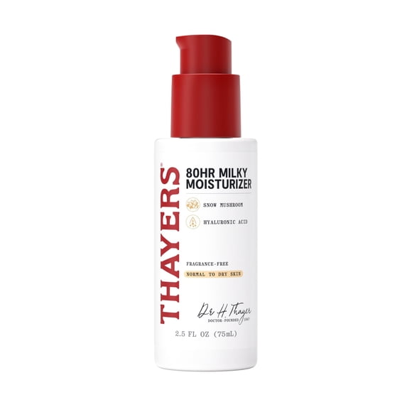 THAYERS 80HR Milky Face Moisturizer with Hyaluronic Acid and Snow Mushroom, 2.5 oz