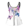 thumbnail image 5 of NIEWTR Tankini Haut pour Femmes, Maillots de Bain à Col Rond, Maillot de Bain Modeste à Effet Ventre Plat, Bretelles Spaghetti, Haut de Tankini (Blanc, G), 5 of 5