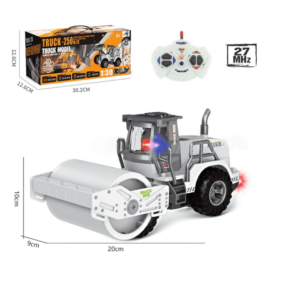 Camions de Construction à Rouleau pour Enfants, Voiture Télécommandée à l'Échelle 1/30 avec Lumières pour Garçons Filles Jouets de Plein Air & Cadeaux de Noël