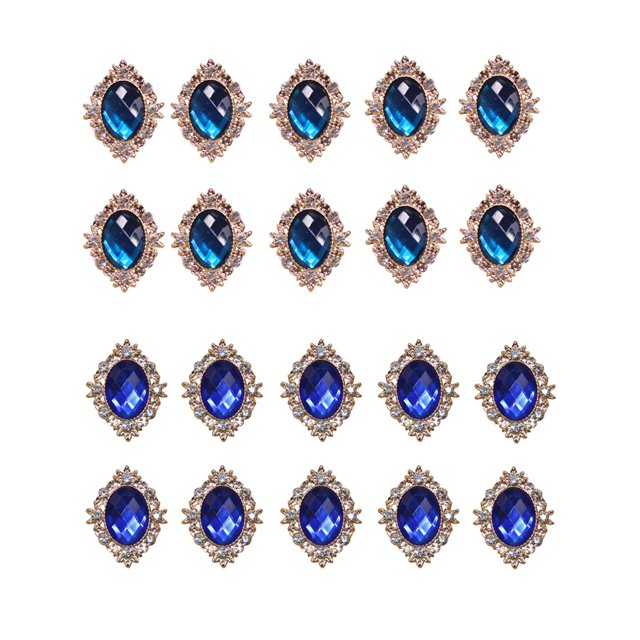 GUOOL 20x DIY Rhinestone Flatback Buttons Crafts Dress Clothing Button Embellishments Dark Green Dark Blue