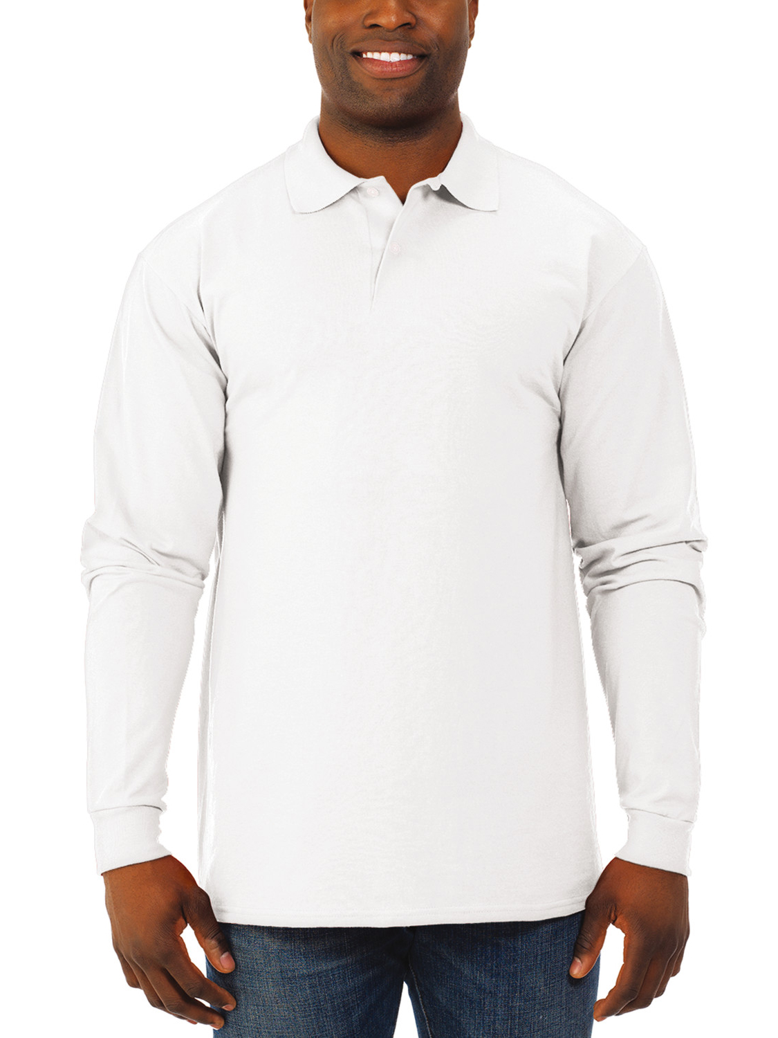 Jerzees Polos pour Hommes Résistants aux Taches (Courts et Longs, Blancs à Manches Longues, XX-Large)
